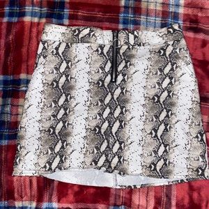 High Waisted Snake Print Skirt